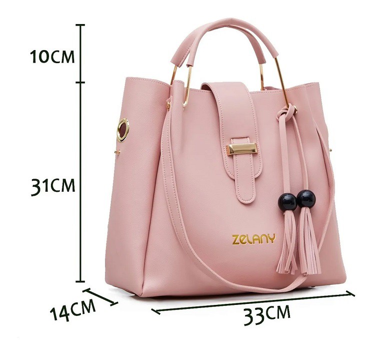 Set 3 Bolsas Bandolera Mujer Cosmetiquera Cartera Negra image number null