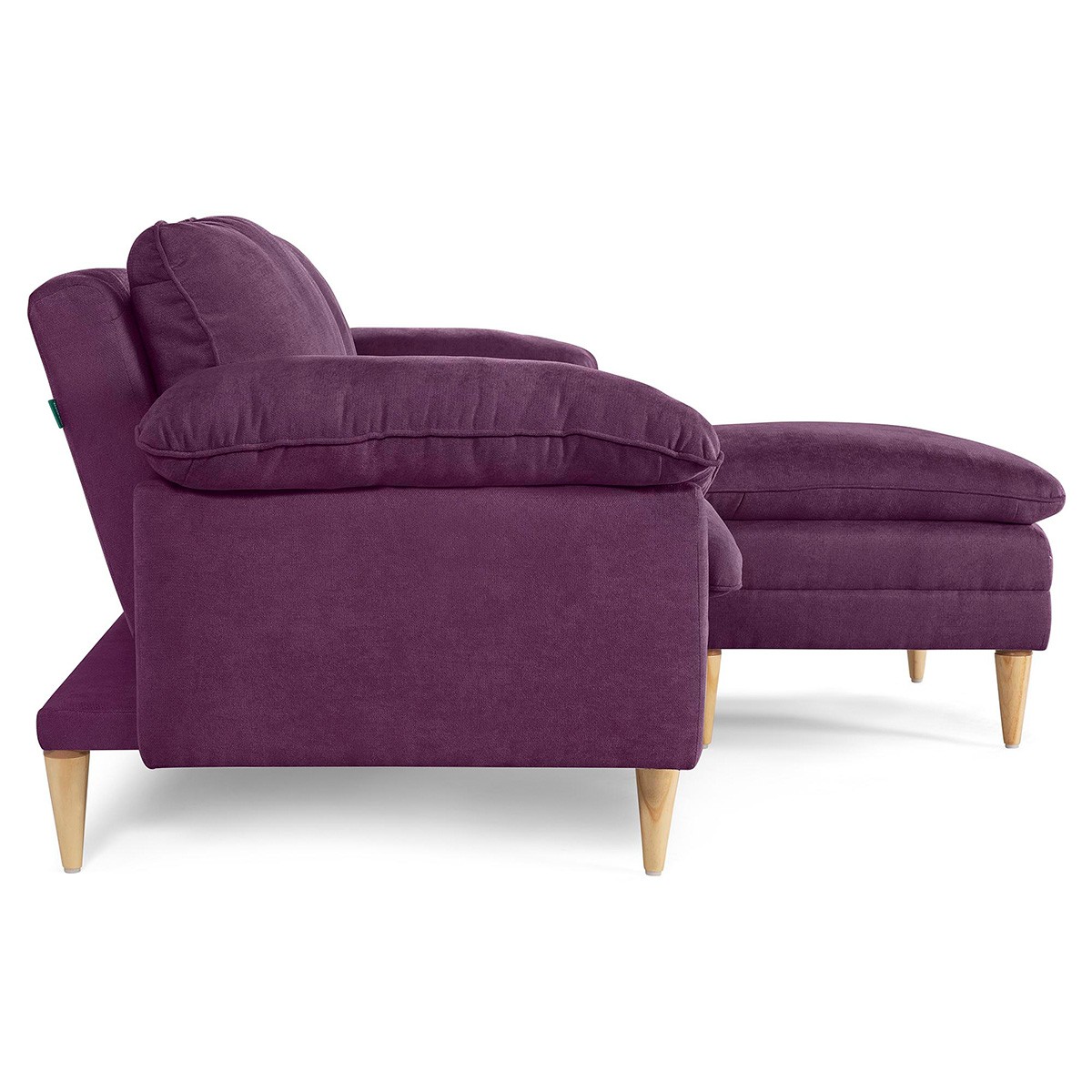 Sof&aacute; Cama Reclinable 3 Posiciones Makora Remmy Morado con Memory Foam y Taburete image number null