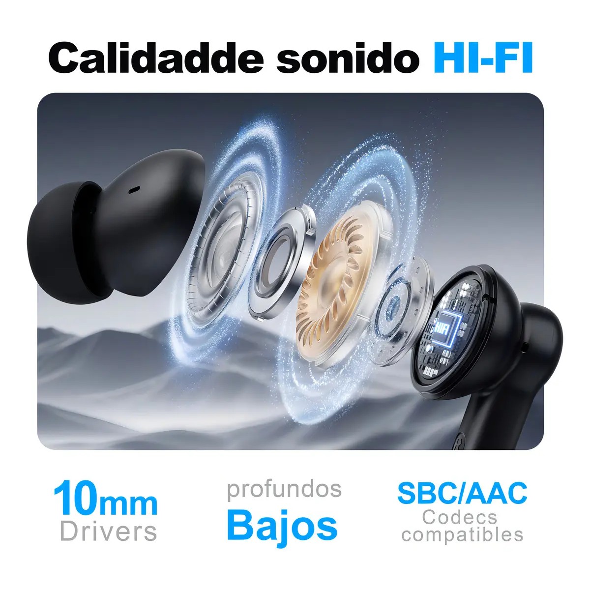 Aud&iacute;fonos Gamer In-ear Inal&aacute;mbricos con Bluetooth Negro image number null