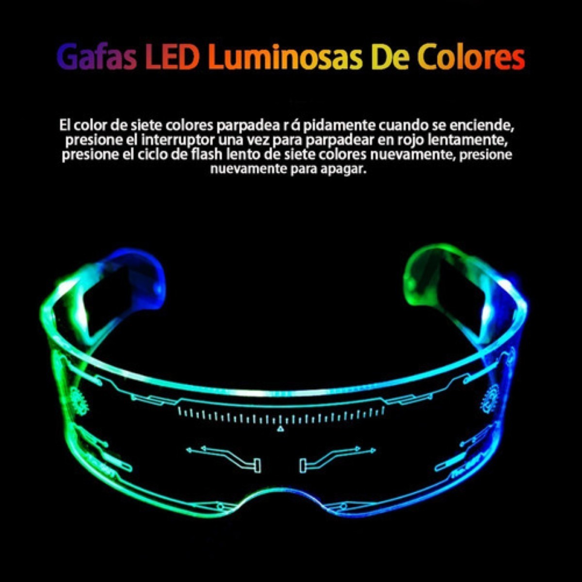 Gafas Luminosas De Colores Led Para El Festival De M&uacute;sica transparente image number null