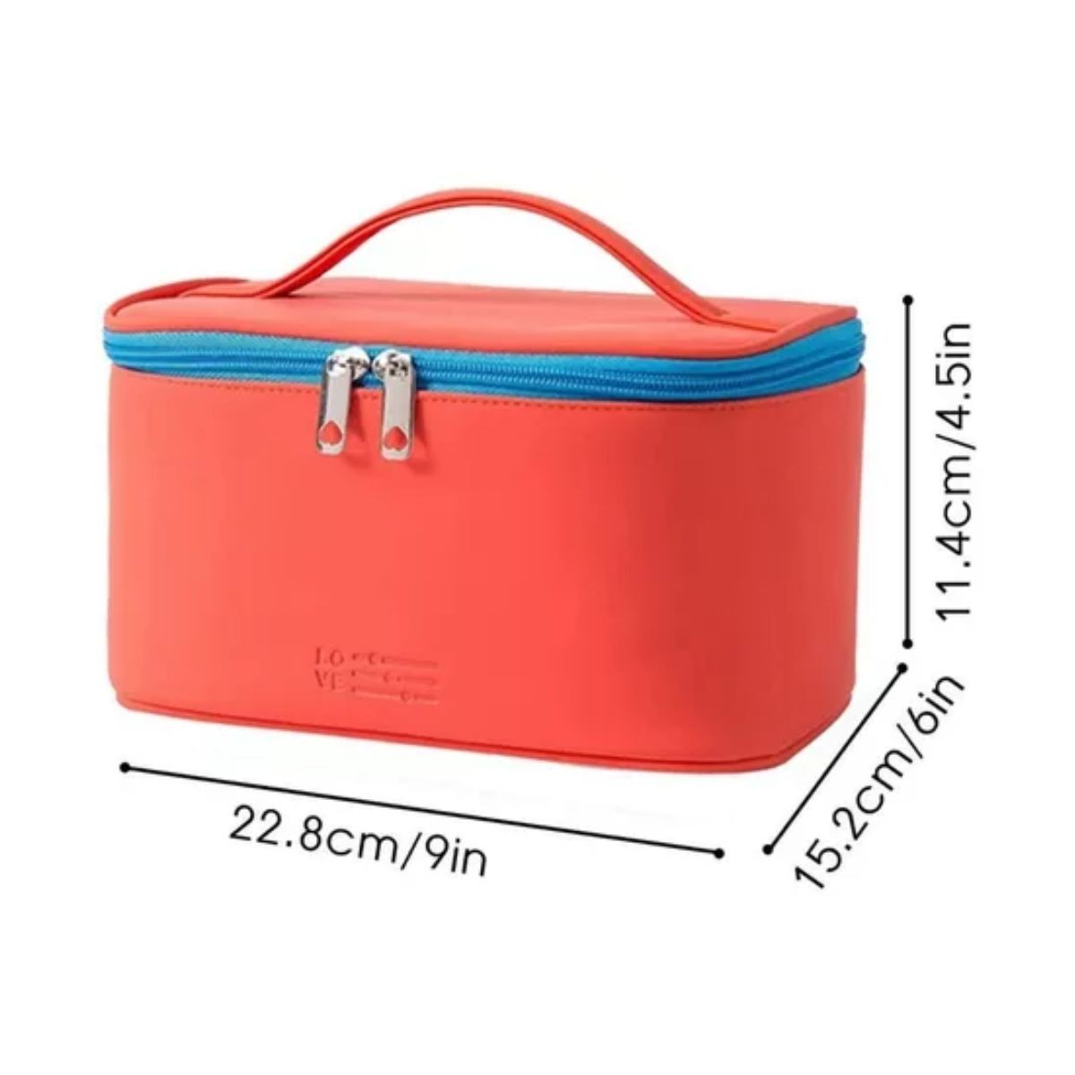Bolsa De Maquillaje Cosm&eacute;ticos Viaje Organizador Impermeable Rojo image number null