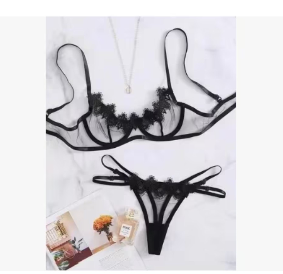 Conjuntos De Lencer&iacute;a Mujer Er&oacute;tica Lencer&iacute;a Sexy Mujer color negro talla: s image number null