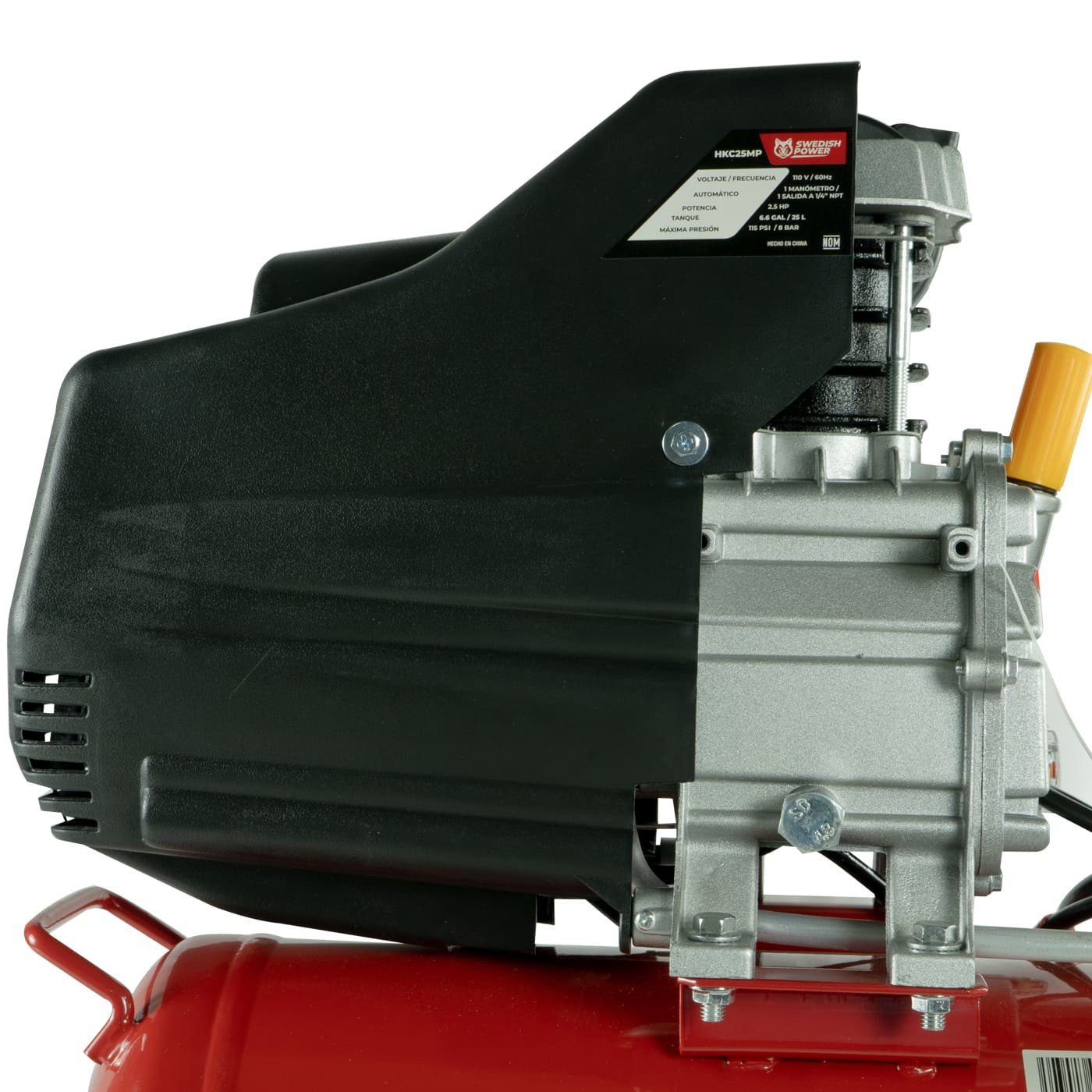 COMPRESOR DE AIRE ELECTRICO SWEDISH HUSKY POWER 25 LITROS 2.5 HP C/MANGUERA Y PISTOLA - HKC25MP image number null