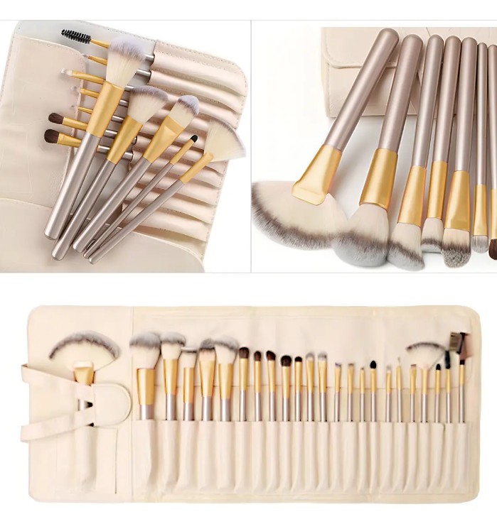 Juego De Bolsa Para Brochas De Maquillaje Profesional De 24 Piezas image number null