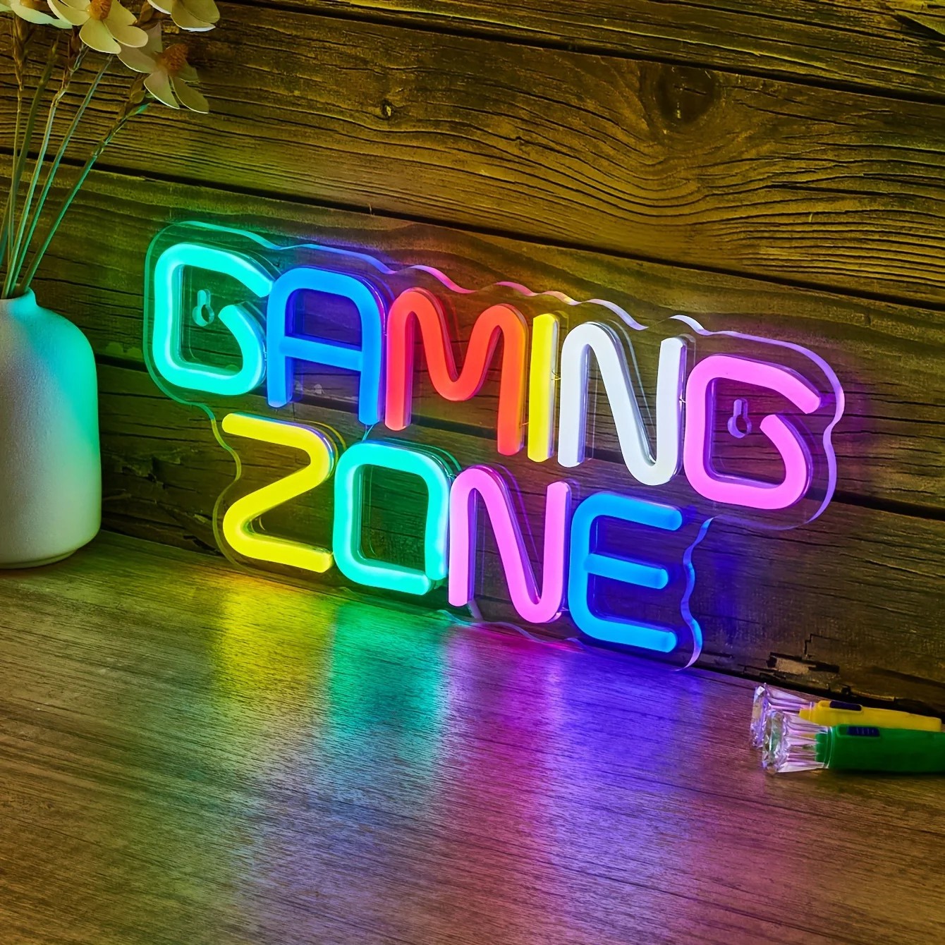 Letrero Led Ne&oacute;n Gaming Zone, Decoraci&oacute;n de Pared, Letreros de Luces de Ne&oacute;n USB para Sala de Juegos, Dormitorio Gamer image number null