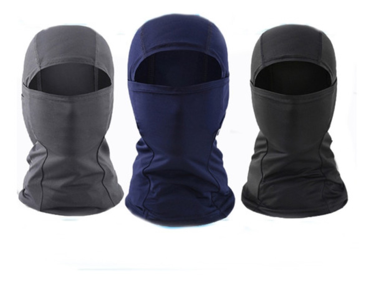 "3 Pcs Balaclava Pasamonta&ntilde;as Militar T&aacute;ctico Bandana Moto Azul Negro y Gris ". image number null