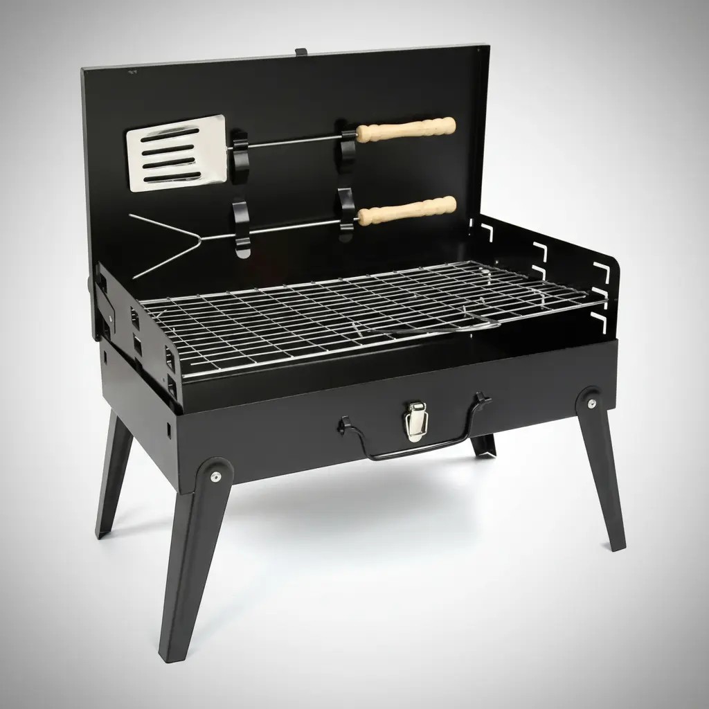 Parrilla Asador Plegable Con Accesorios Camping Port&aacute;til Pro image number null