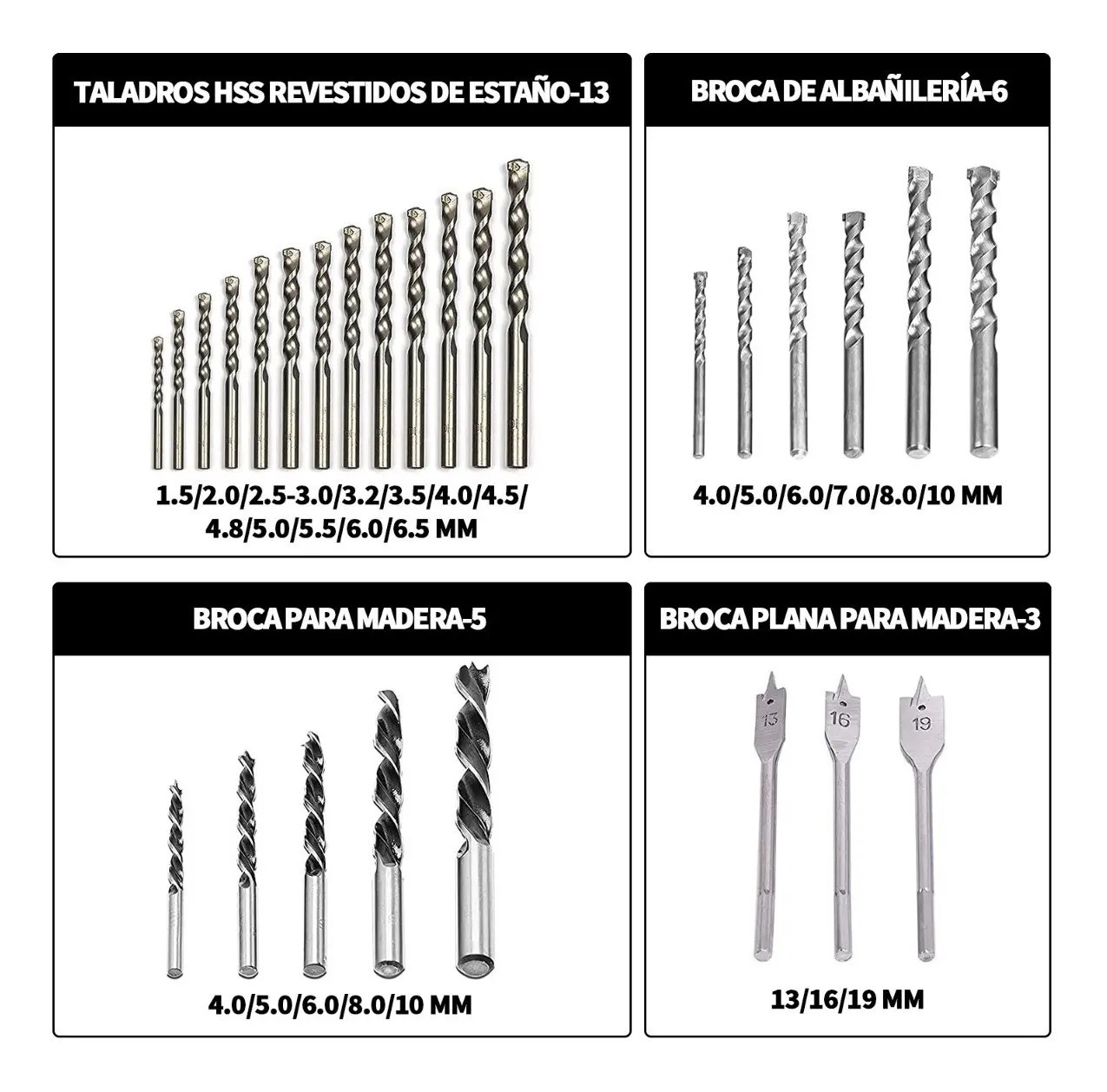 Juego De Brocas Multiuso Con Caja De Herramientas 111 Pzs. negro image number null