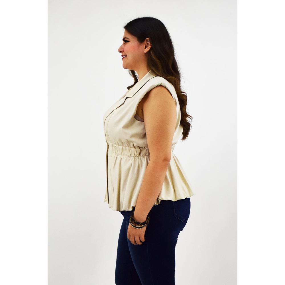 Chaleco de lino Roman Fashion /Tallas Extras, 2321 (Beige) image number null