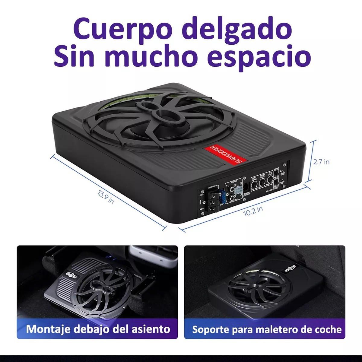 Subwoofer Amplificado 10 Pulgadas Bocinas Para Carros image number null