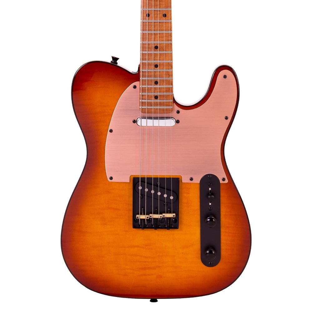 Guitarra El&eacute;ctrica Serie Unique Color Amarillo Atigrado con Case SKY - TY BABILON image number null