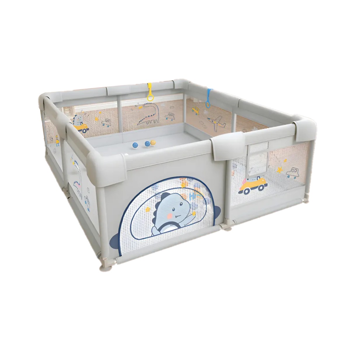 Corralito Para Bebe Corral De Juegos Ni&ntilde;os Gimnasio 1.5*1.8m Gris image number null