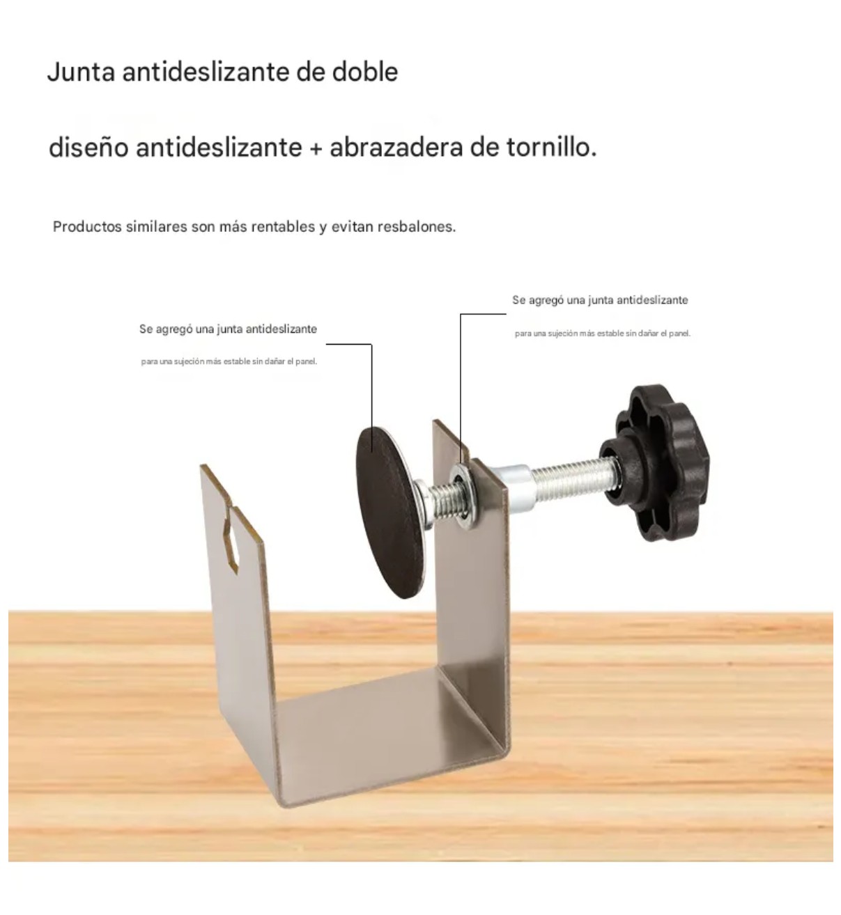 6pzs Clip En U Frontal Malubero Para Panel De Caj&oacute;n Acero Inoxidable image number null