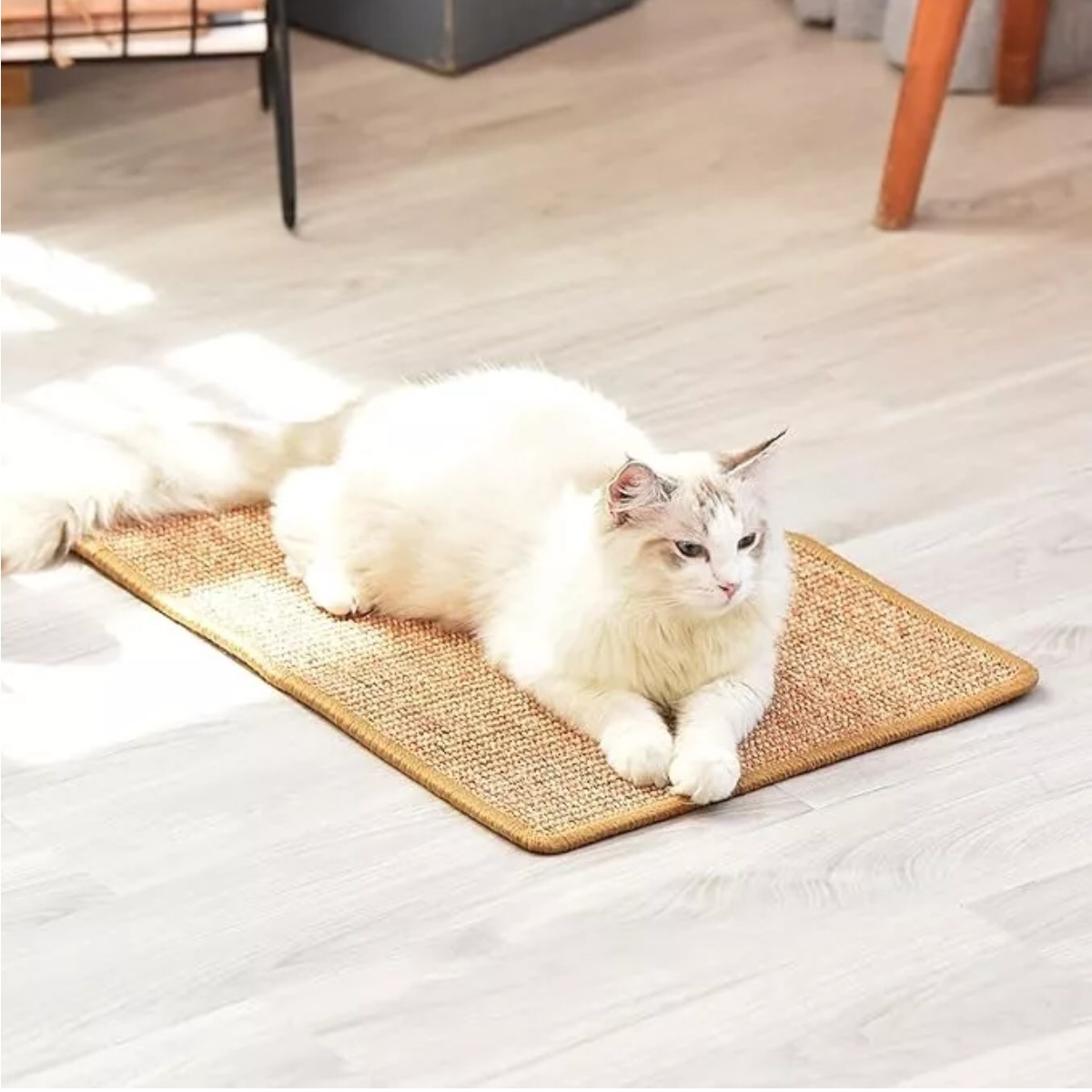 Tapate Rascador Para Gatos De Sisal 50x30cm Color Marr&oacute;n Claro image number null