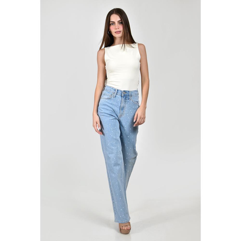Jeans con pedreria Juvenil, 6847 (Azul claro) image number null