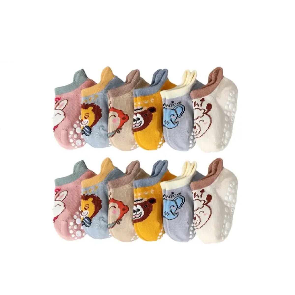 Calcetas Beb&eacute; Lindas Antideslizantes Bebes Ni&ntilde;os 12 Pares Talla 1 - 3 A&ntilde;os image number null