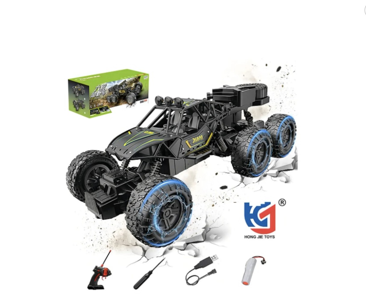 Carro Control Remoto Todo Terreno Juguete 4x4 Recargable Regalos Para Ni&ntilde;os Modelo Negro image number null