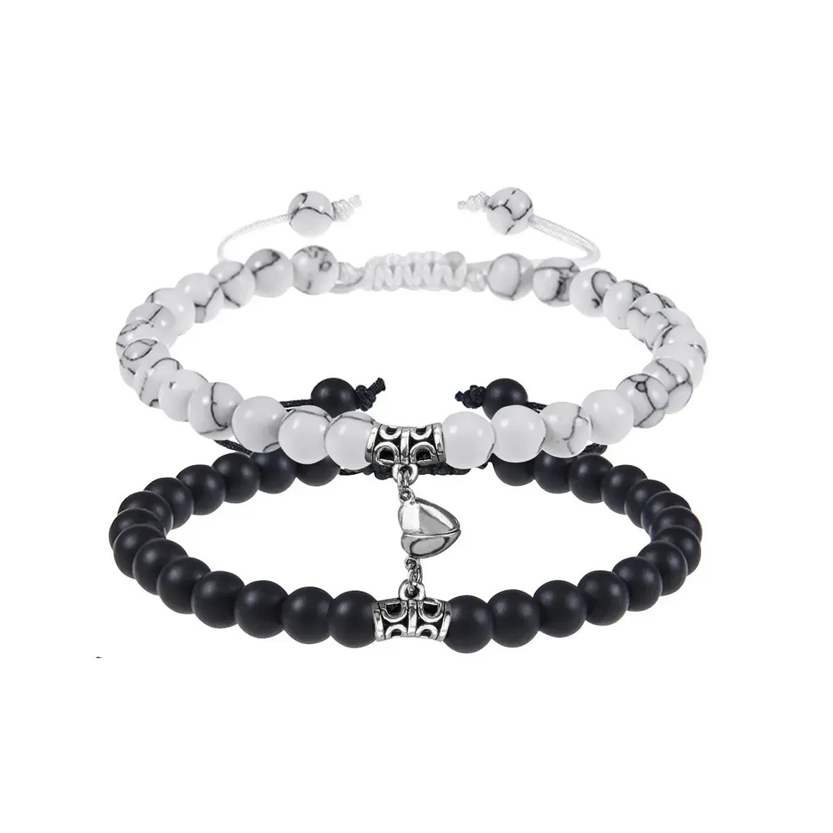 Brazaletes Ajustables Con Imanes Para Pareja, 2 Piezas Amor en Negro image number null
