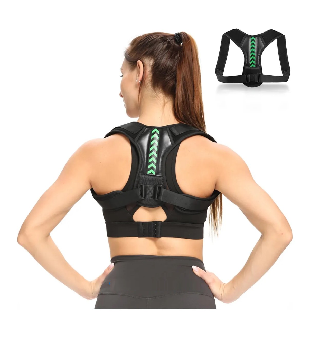 Corrector Postura Espalda Para Hombre Y Mujer Ajustable Faja L Negro Malubero image number null