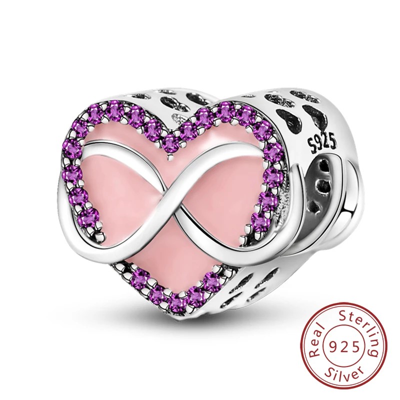 Charms de Plata Esterlina 925 para Pulsera y Collar SET 5 PCS Random, Abalorios Colgantes Rosa Accesorios de Joyer&iacute;a DIY image number null