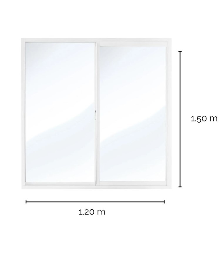 VENTANA ALUMINIO 1.5" 150X120 CRISTAL CLARO 3MM image number null