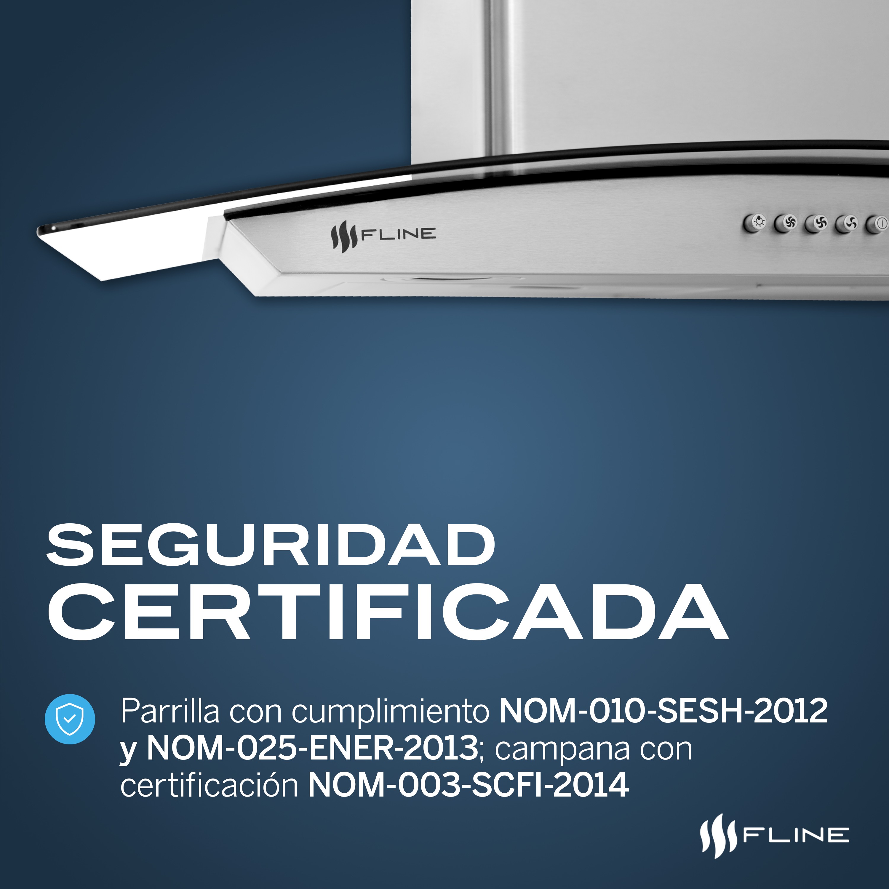 FLINE Combo parrilla de gas y campana extractora 76 cm Pared Botones gris LU5BE76 image number null