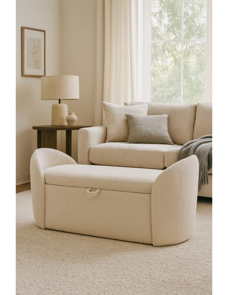 Ba&uacute;l de Almacenamiento Daly Beige, Tapa Abatible image number null