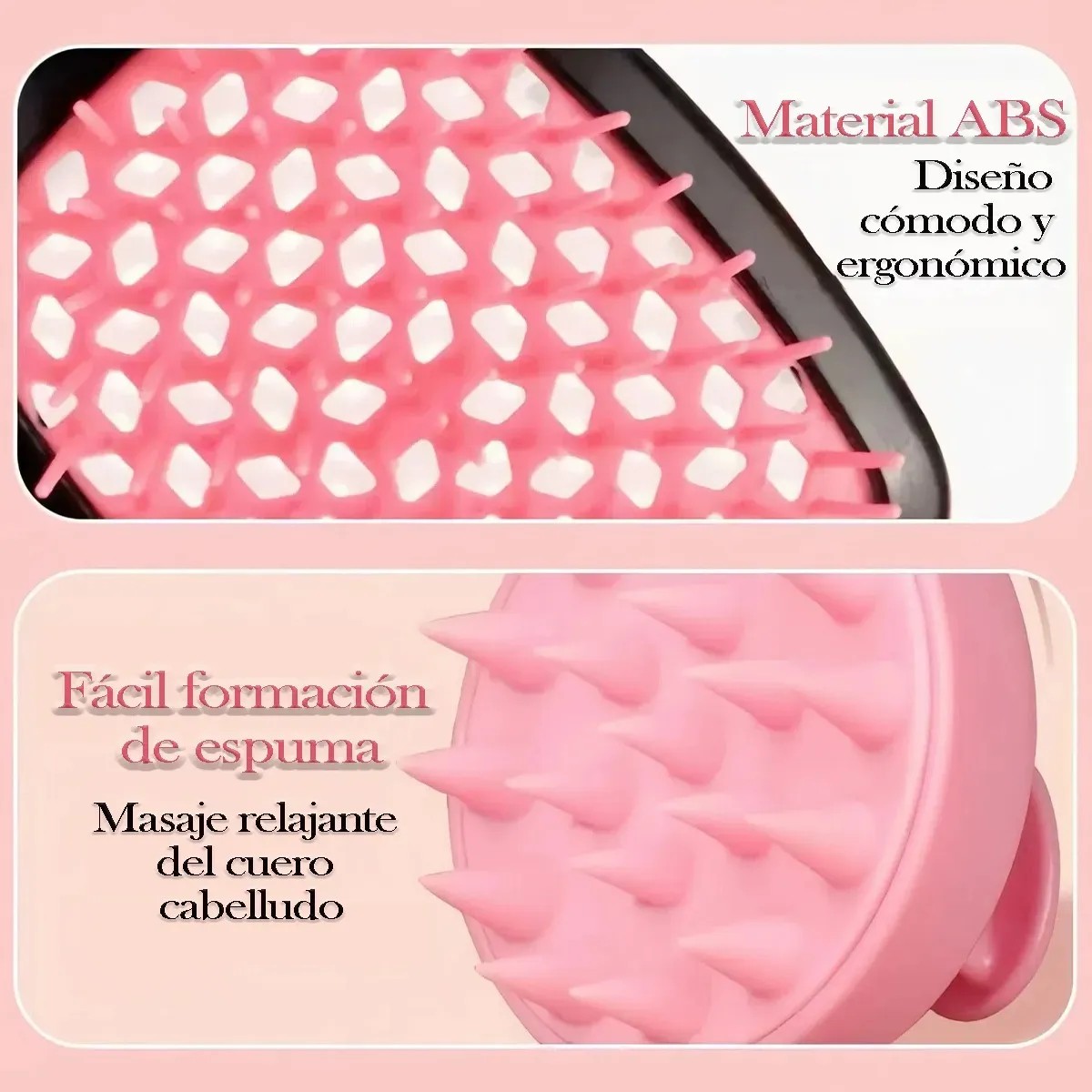 Kit 12pz Peine De Masaje De Cepillo Adecuado Cabello Rizado Rosa image number null