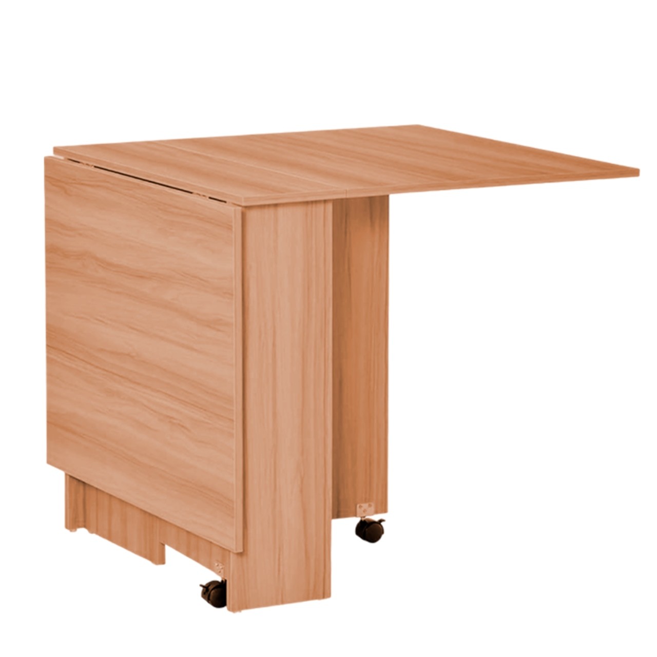 Mesa Plegable de Madera con Estantes de Almacenamiento con Ruedas Madera Bluelander image number null