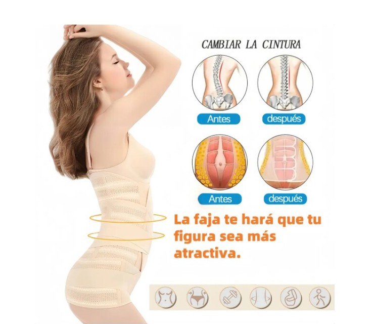 Faja Postparto 2 en 1 Modelo Rosa XL image number null