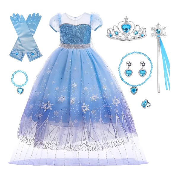 Vestido De Princesa De Elsa, Disfraz De Frozen 2 Dise&ntilde;o para Ni&ntilde;a, Ropa De Halloween, Fiesta o Cosplay, Cumplea&ntilde;os image number null