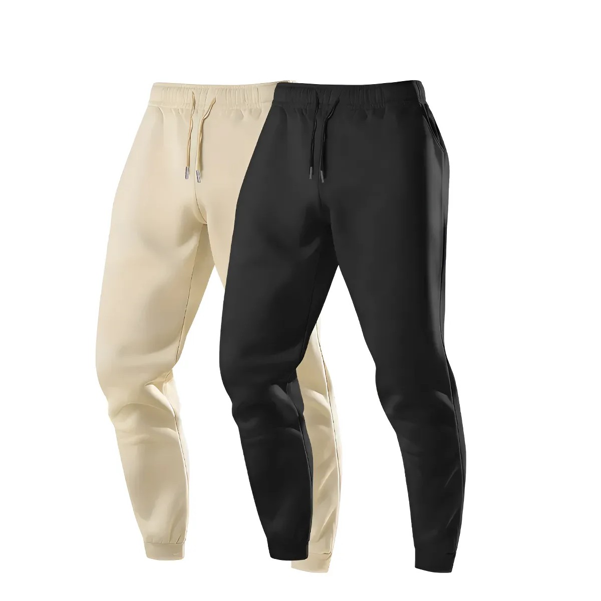 Pantalones Deportivos Holgados Talla: S Color Negro y blanco roto image number null