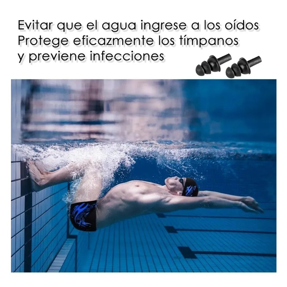 Kit De Gafas De Nataci&oacute;n y Traje De Ba&ntilde;o 5 En 1 Azul Talla XL image number null