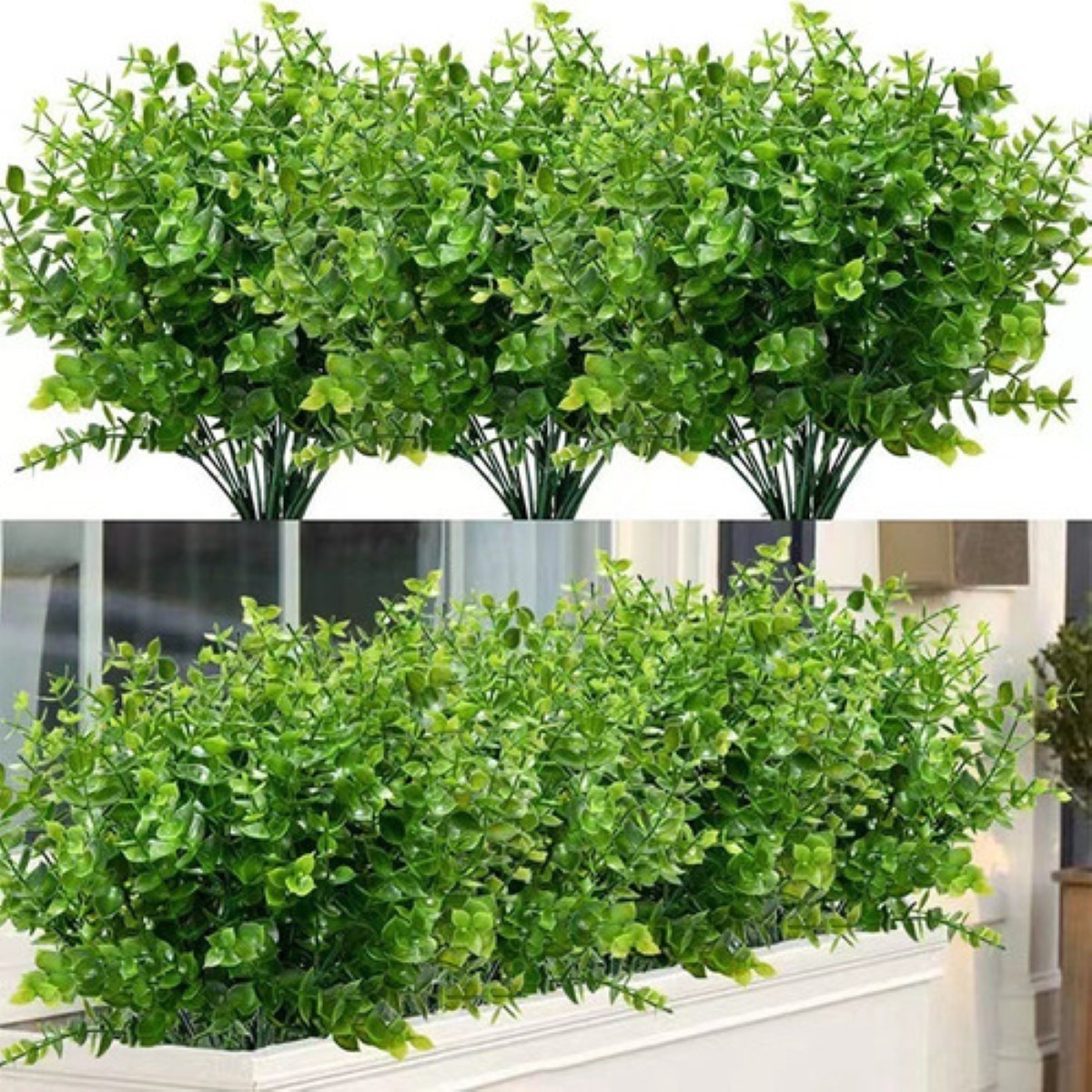 Plantas Artificiales Decoraci&oacute;n Del Hogar De Hierba 10pzs Eucalipto Verde image number null