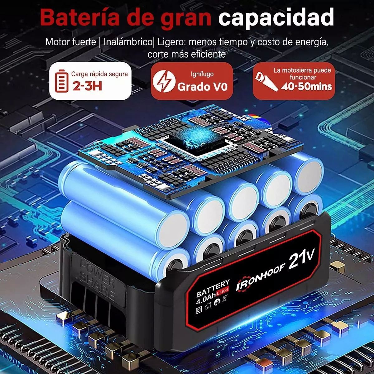 Motosierra El&eacute;ctrica Inal&aacute;mbrica 12inch Moto Sierra Portatil. image number null