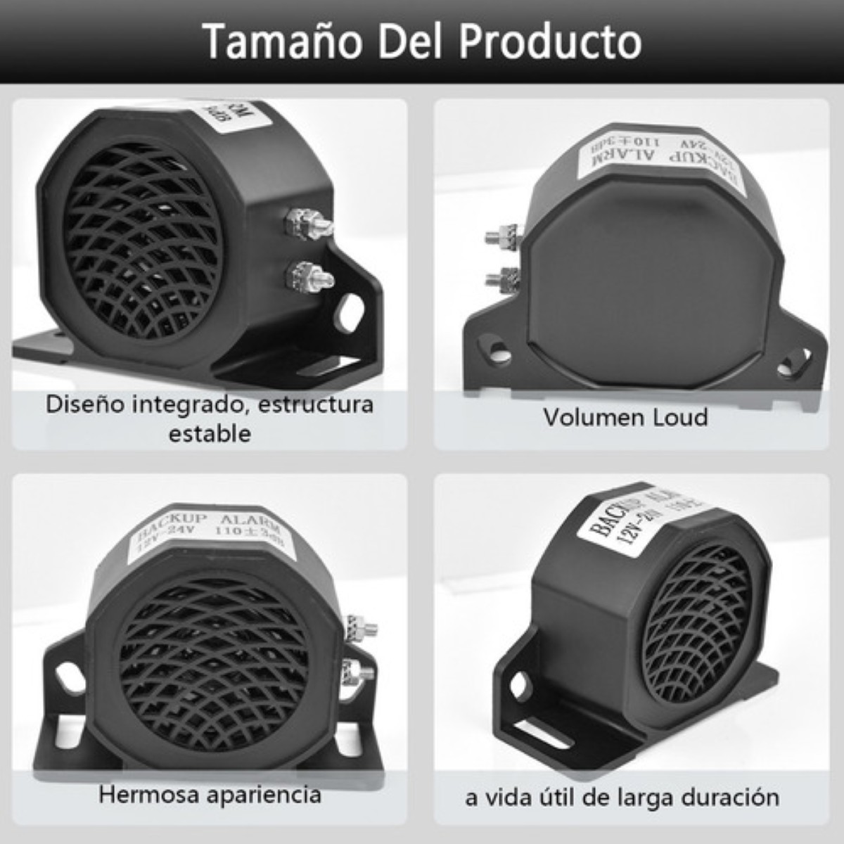 Alarma Reversa Hella Equipo Pesado Uso Rudo Trailer Camion Negro image number null