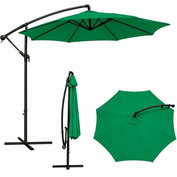 Sombrilla Jardin 3 mts Diametro Playa Sol Lateral Exterior Verde image number null