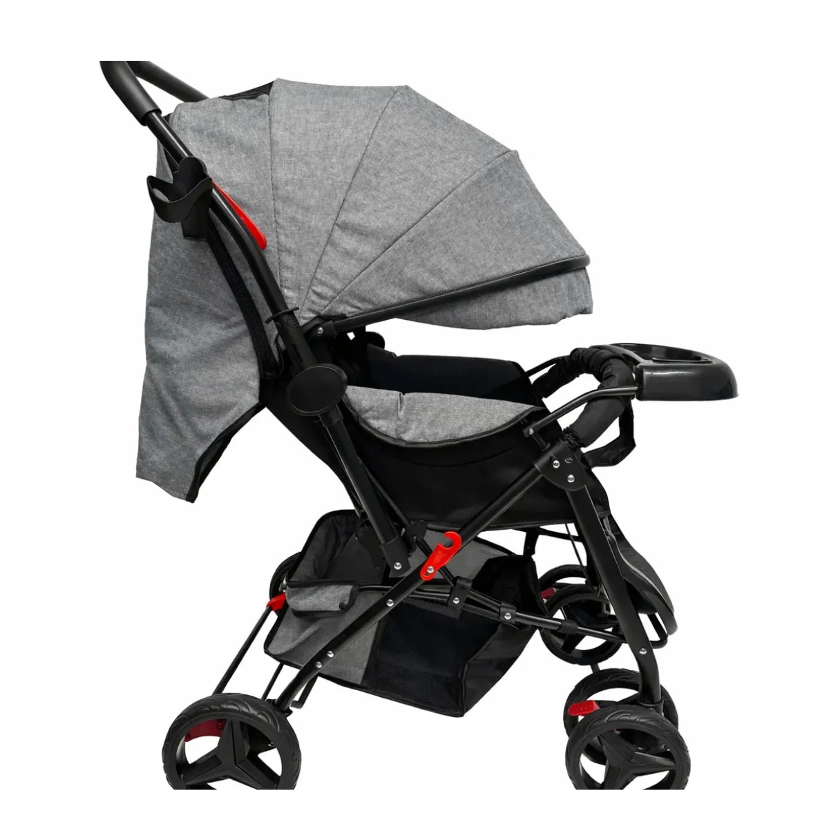 Carriola Reversible Plegable Con Sombrilla Ajustable Color Gris image number null