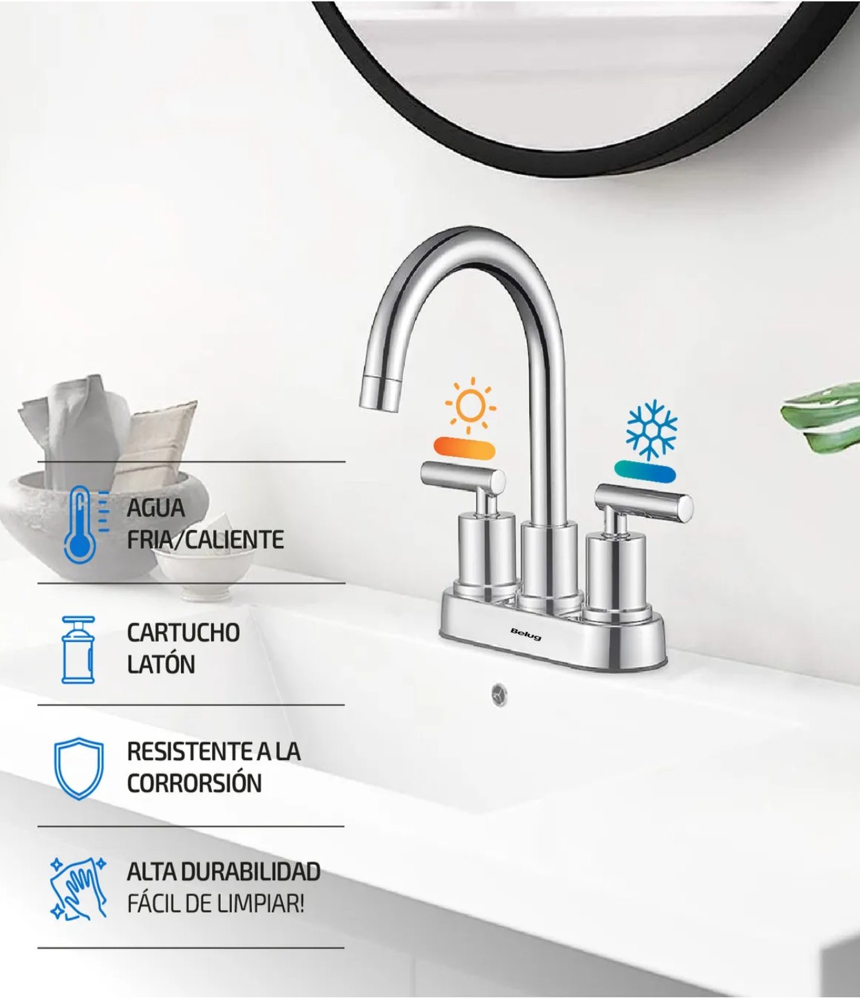 Grifer&iacute;a de ba&ntilde;o Femmto Ba&ntilde;o Color Gris Acabado Cromado plata image number null