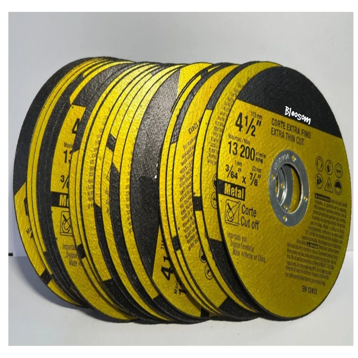 Juego Discos De Corte 4-1/2 Extra Fino P/metal Y Acero Inox 25 Pzs, Amarillo image number null