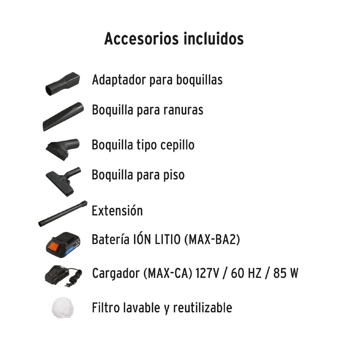 Aspiradora Inal&aacute;mbrica 20V Truper MAX-20A Filtro Lavable y Reutilizable ENDY3 image number null