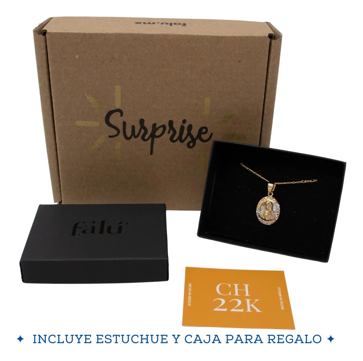 Collar Con Medalla De Virgen De Guadalupe Chapa De Oro 22k image number null