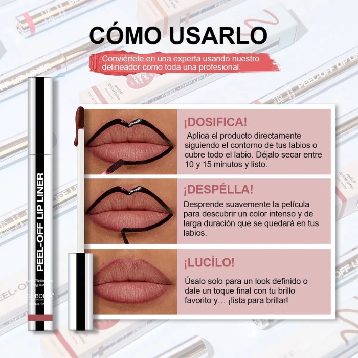 Delineador de Labios Tattoo Peel-Off Mate 3 Pcs - Brillo Labial Permanente Waterproof Larga Duraci&oacute;n image number null