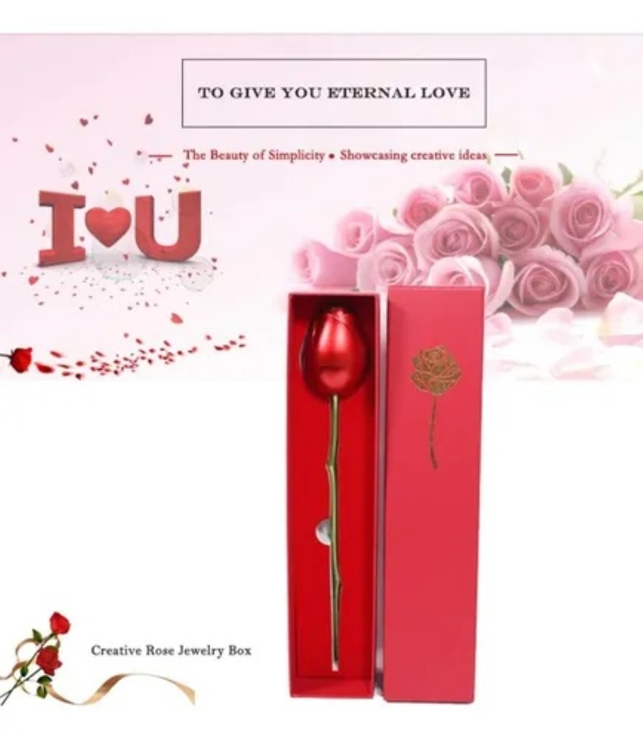 Rosas Exquisita,regalos Para Mujeres,regalos De San Valent&iacute;n plata rojo image number null