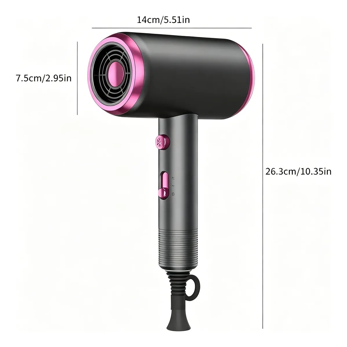 Secadora Cabello Profesional Iones Negativos 2000w 3 Velocidades Gris Oscuro image number null