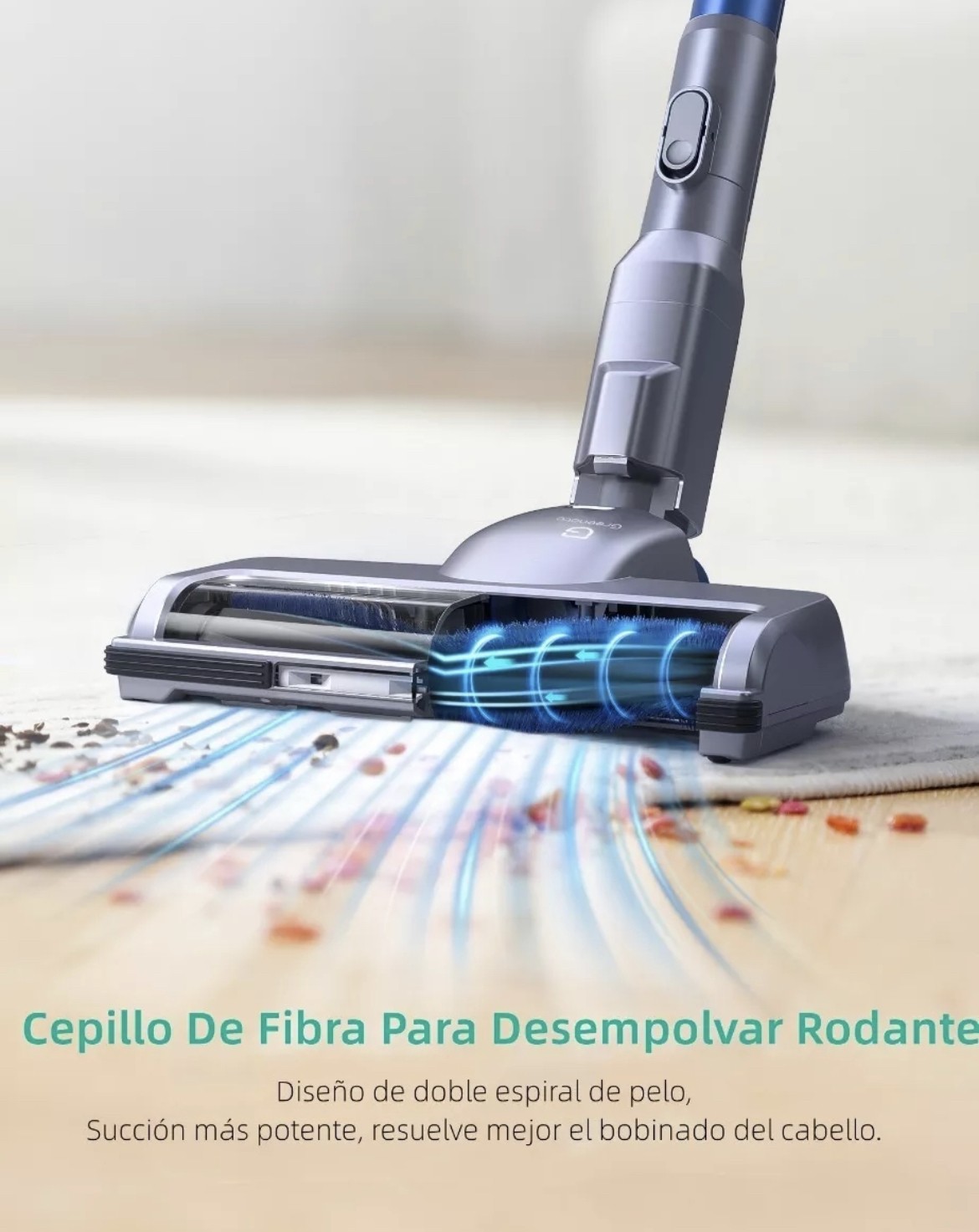 Aspiradora inal&aacute;mbrica 6 in 1 Greenote GSC50 23Kpa 200W gris y azul image number null