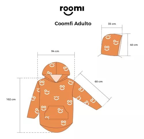 Coomfi - Maxi Hoodie, Sudadera Para Dormir Unitalla Adulto Naranja image number null