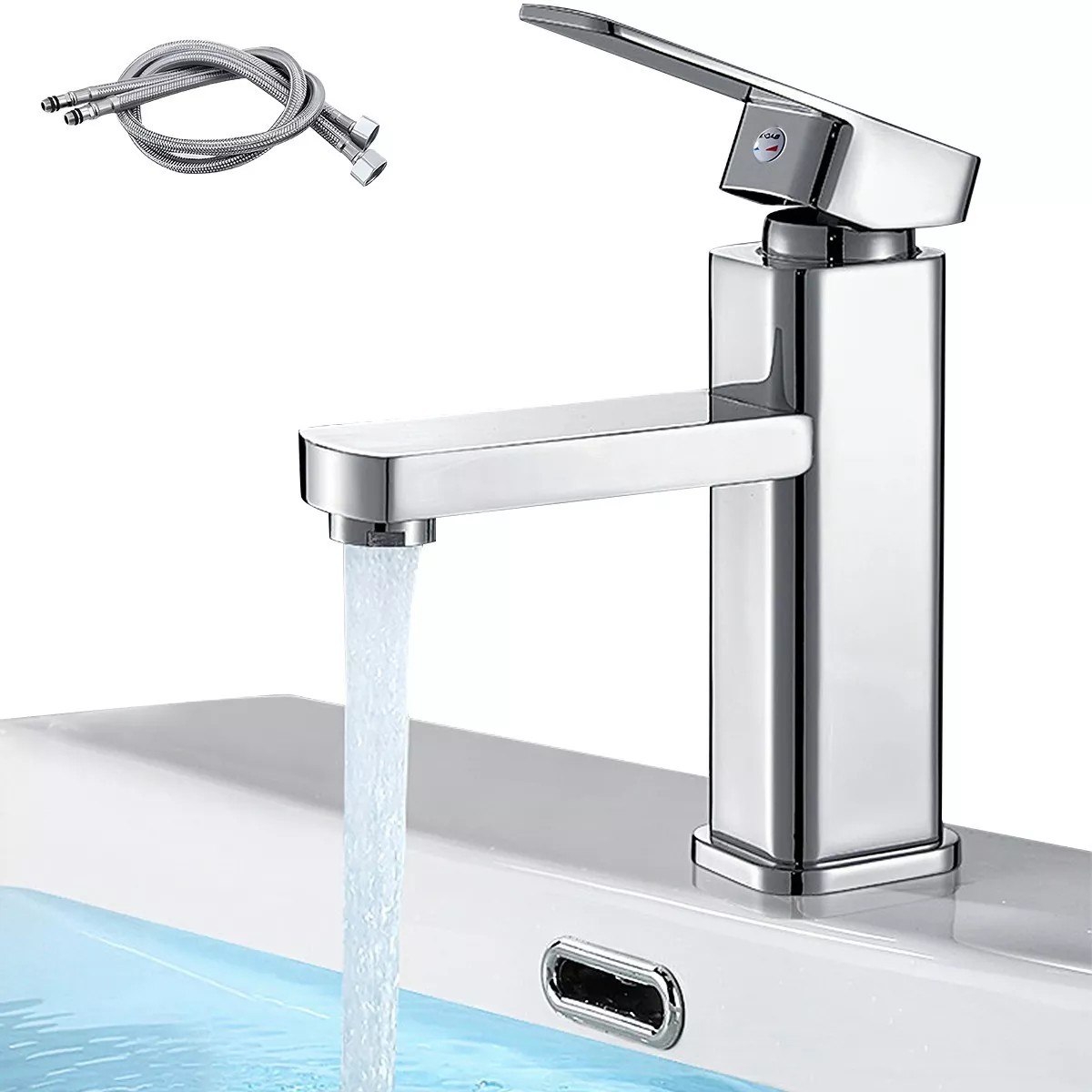 Grifo Ba&ntilde;o Llave Monomando Fregadero Mezcladora Inoxidable Plata image number null