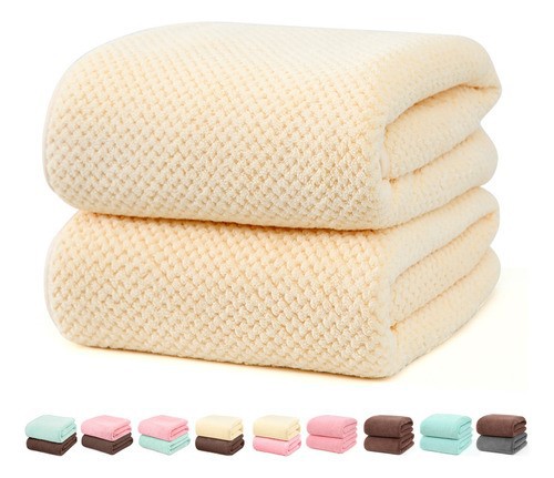 "2 Piezas Tuallas Toallas Ba&ntilde;o Completo Grande 70&times;140 Cm Blanco ". image number null