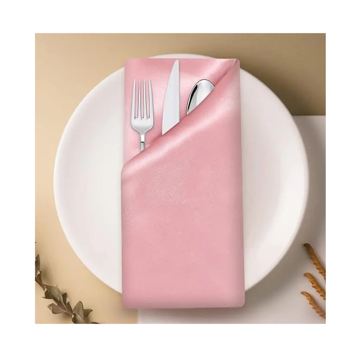 Servilletas De Tela De 43x43 Cm, 50 Piezas Color Rosa Liso image number null